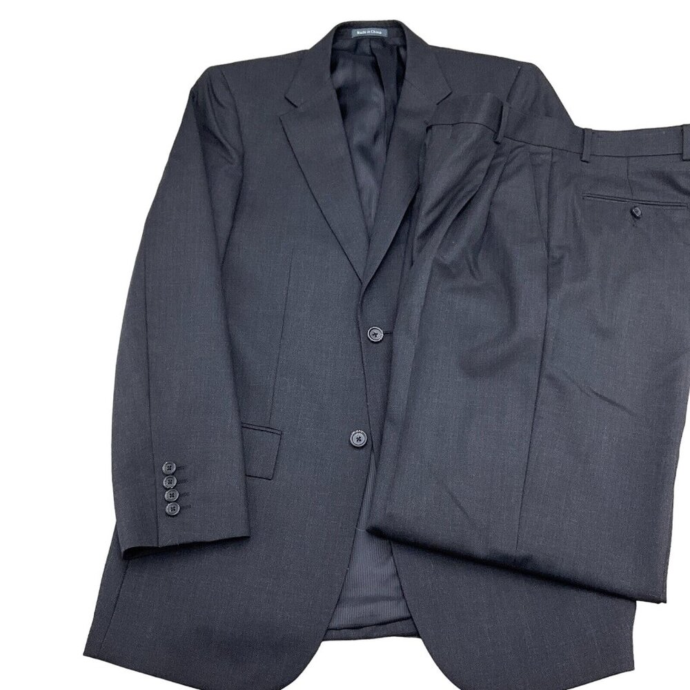 Pronto Uomo Suit Men 38L Gray Traveller‎ Platinum Performance Wool Comfort Temp